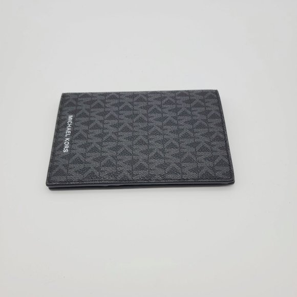 Michael Kors Gifting Passport Wallet Black MK Logo Mens - Picture 5 of 6